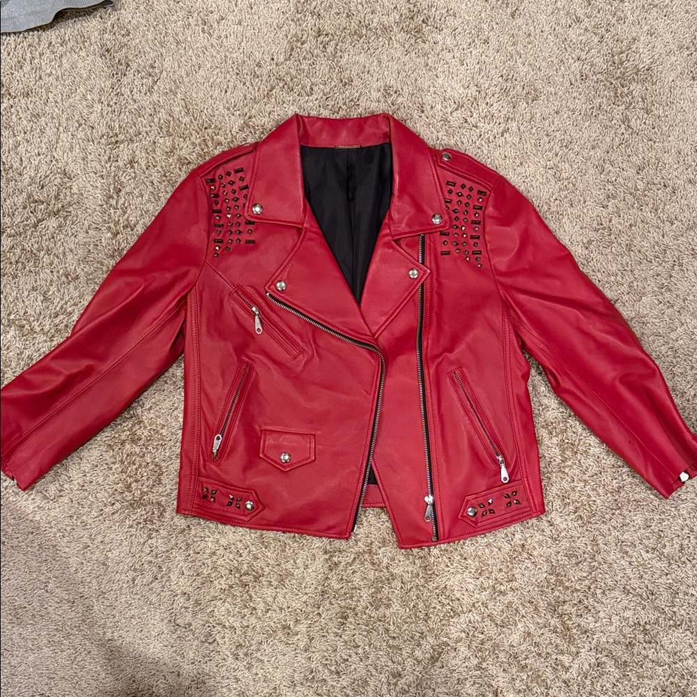 Red Studded Women's Jacket